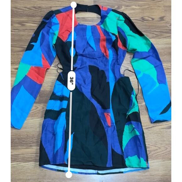 THE WOLF GANG LOLITA CUT OUT MINI DRESS in SPLICE Multicolor abstract medium - Picture 7 of 13